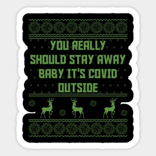 Baby it's covid outside funny quarantine christmas gift Sticker